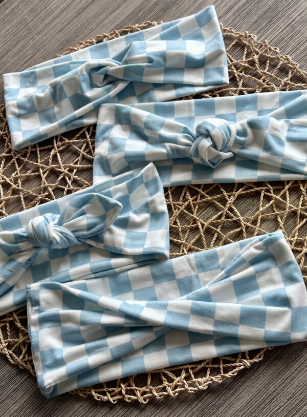 Sky Blue and White Checker