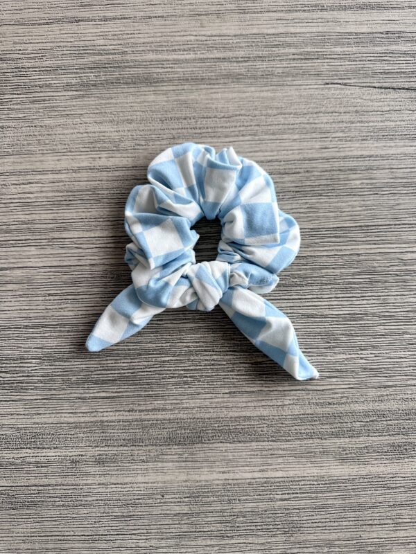 Scrunchie ~ Sky Blue and White Checker