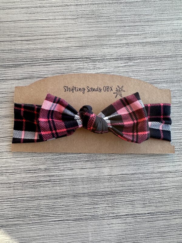 Baby Headband - Red/Black Flannel