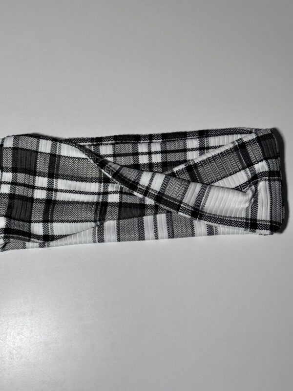 Ribbed Knit ~ Black & Gray Plaid - Image 3