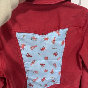 Pre-Loved Embellished Jacket ~ Red Lobsters/Crabs